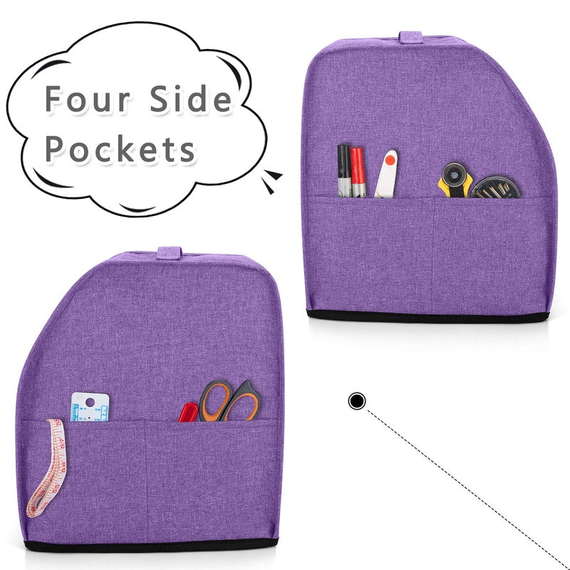 LUXJA Serger Cover with Storage Pockets for Most Standard Overlock Machines (Compatible with Singer and Brother), Purple - Image 3